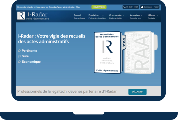 Site internet I-Radar.fr sur un ordinateur portable